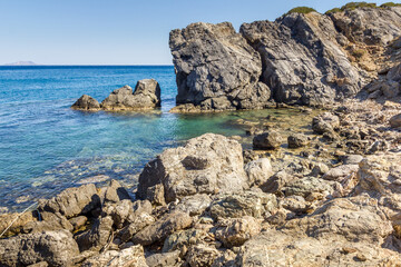 Rocks in the Preveli beach, Crete, Greece