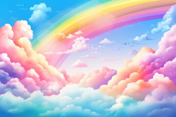 abstract colorful background pink sky with rainbow