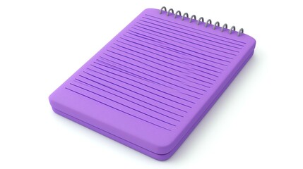 A striking 3D rendered icon of a purple notepad, perfect for adding a pop of color to any design project. Isolated on a clean white background, this icon exudes professionalism and creativit