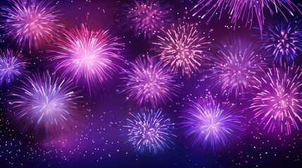 Background of fireworks in Violet color