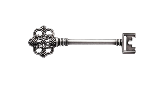 a Silver key png / transparent