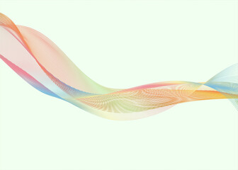 Vector wavy line background.  Abstract colorful wavy line background.