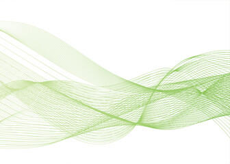 Abstract green wavy line background.
