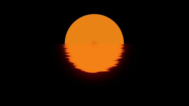 animation of sun type sphere with reflection on black background