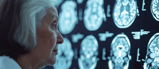 Dementia detected through brain imaging. - obrazy, fototapety, plakaty