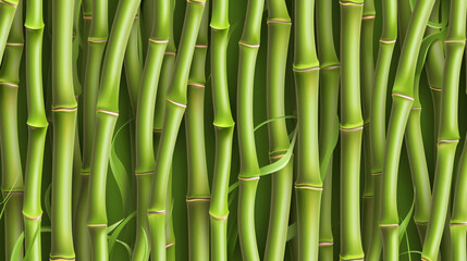 A tranquil and serene seamless pattern featuring delicate bamboo stalks, evoking a peaceful and Zen-like ambiance. Perfect for creating a soothing atmosphere in any design project.