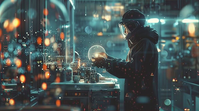 Create an interstellar factory scene where an electrical engineer faces the ultimate challenge preventing short circuits in zero gravity