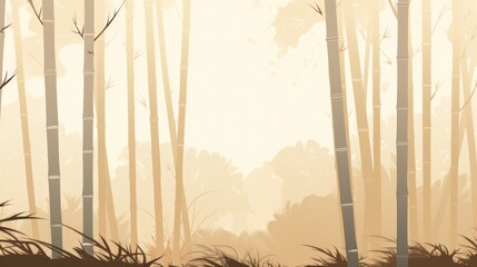 Background with bamboo forest in Ivory color