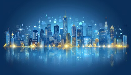 Futuristic urban architecture cityscape with neon lights and hi tech concept for banner design - obrazy, fototapety, plakaty