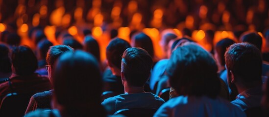 Concert attendees with tickets or passes observe the performance.