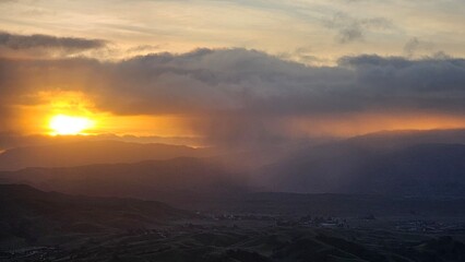 sunrise in the mountains