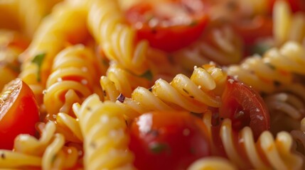 Pasta with tomatoes, close-up