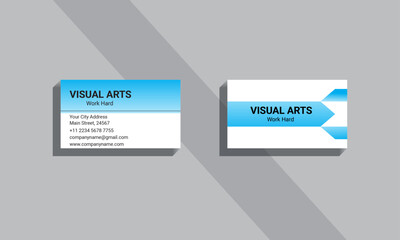 Super simple, modern blue and white business card. Luxury, creative and clean business card template. White and Blue name card and creative business card in horizontal layout.