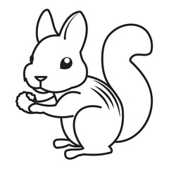 Squirrel Vector, Silhouette, icon, logo, symbol design. Vector illustration of squirrel. Squirrel logo for business, banner, poster. Squirrel  outline design.
