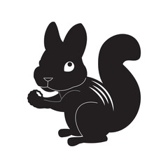 Squirrel Silhouette, Vector, icon, logo. Vector illustration of squirrel. 