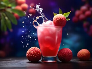 juice in the glass on dark background