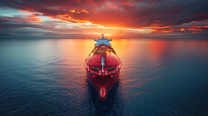 LNG tanker ship sea freight carrying liquid natural gas . The concept technology transportation of the LNG