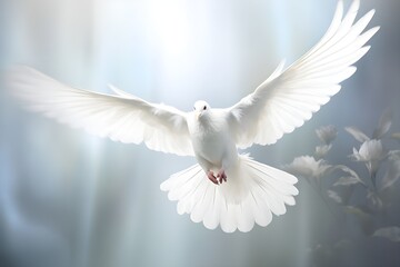 Ethereal Essence The Angelic White Dove Gliding
