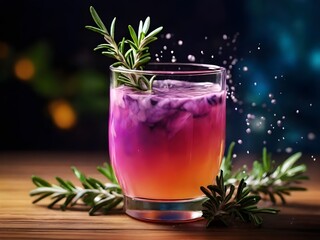 juice in the glass on dark background, 