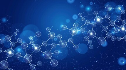 Abstract geometric shapes on dark blue background, futuristic digital tech concept in vector design.