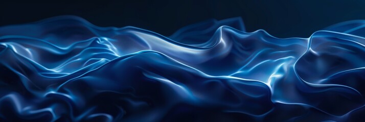 Fototapeta premium Abstract flow of blue smoke and liquid. Abstract fluid art and 3D style. Design for banner, wallpaper, print.