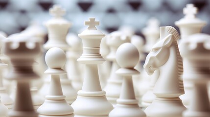  Background with chess pieces in White color