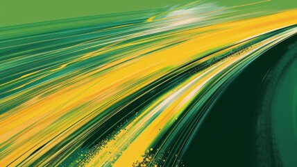 neon green abstract power line technology background, speed data transfer concept, communication background with copy space