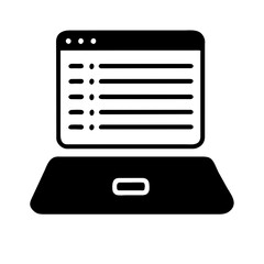 Modern laptop icon, perfect for digital interfaces and applications.