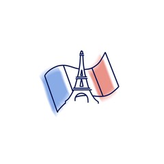  France, French Flag country illustration Eiffel tower Paris 