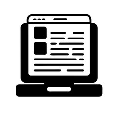 Fototapeta premium Modern laptop icon, perfect for digital interfaces and applications.