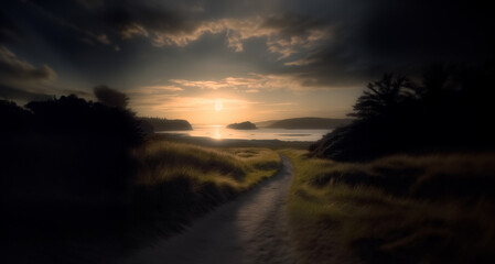 Fototapeta premium sunset over the ocean