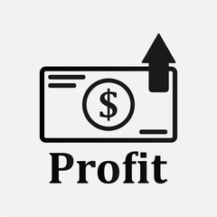 Profit. Vector illustration for business and web sites. With schedule. Money. US Dollar, Pound Sterling, Yen, Euro. Growth.
