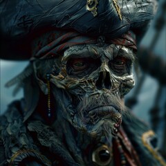 Pirate skull, crossed bones, menacing