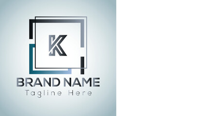 Abstract K letter modern initial lettermarks logo design	
