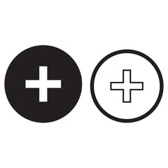 Add icon vector. Plus icon sign symbol vector. Medical cross vector icon illustration isolated on white background