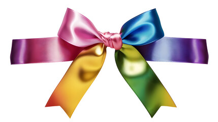 Colorful bow with ribbon isolated on white background