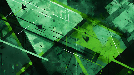 green dynamic grunge abstract background pattern illustration Generative AI