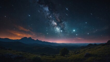 Beautiful celestial scene with a fantasy starry night sky in 4K.