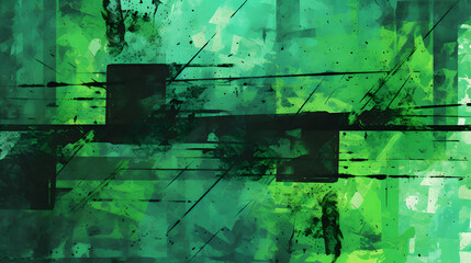 green dynamic grunge abstract background pattern illustration Generative AI