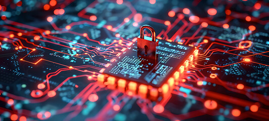 Obraz premium Cyber security and data protection of private information