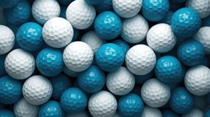 Background with golf balls in Azure color