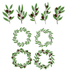 Simple vector olive branch illustration for your design