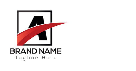 Abstract A letter modern initial lettermarks logo design	
