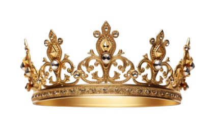 elegant golden crown png / transparent