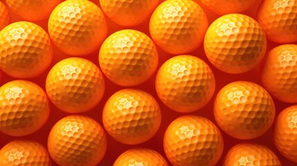 Background with golf balls in Tangerine color