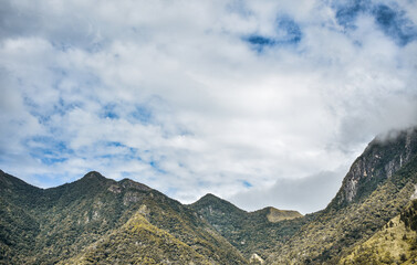 Mountain ranges in Devil's Staircase Road, Kalupahana, Sri Lanka.