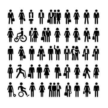 people icons set vector icons
