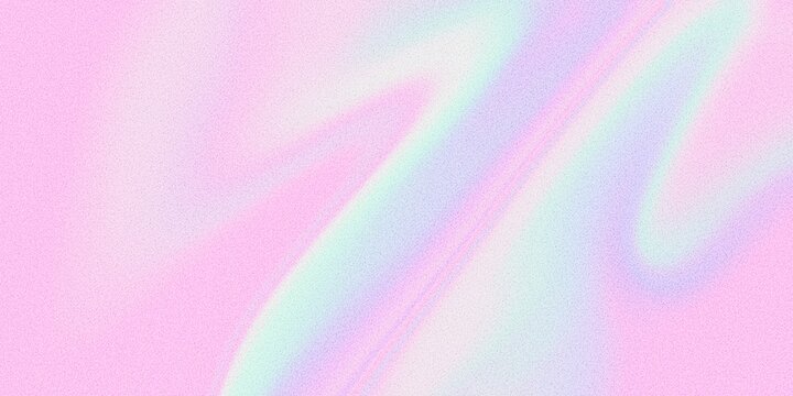Holographic grainy gradient. Rainbow gradient. Iridescent texture. Abstract noisy gradient background. Gasoline stains. Blurred pattern with soft noise effect. Retro colorful background. Hologram
