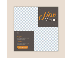 food menu offer instgram post design food restaurant template