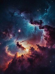 HD wallpaper featuring beautiful colorful galaxy clouds and nebula.